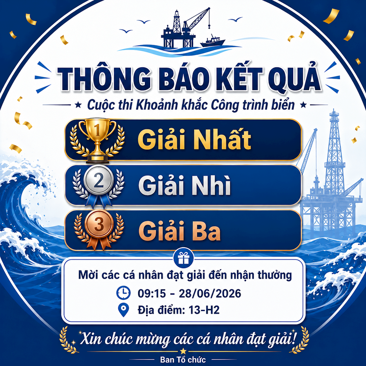 Thông báo kết quả cuộc thi " Khoảnh khắc Công trình biển"