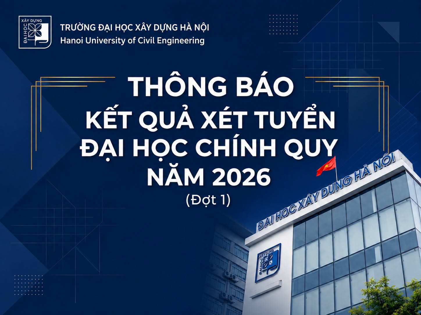 Thông báo: Kết quả xét tuyển đại học chính quy năm 2026