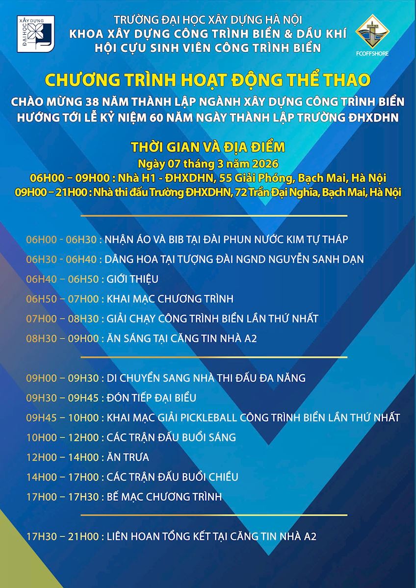 Giải Thể Thao Công Trình Biển 03/2026