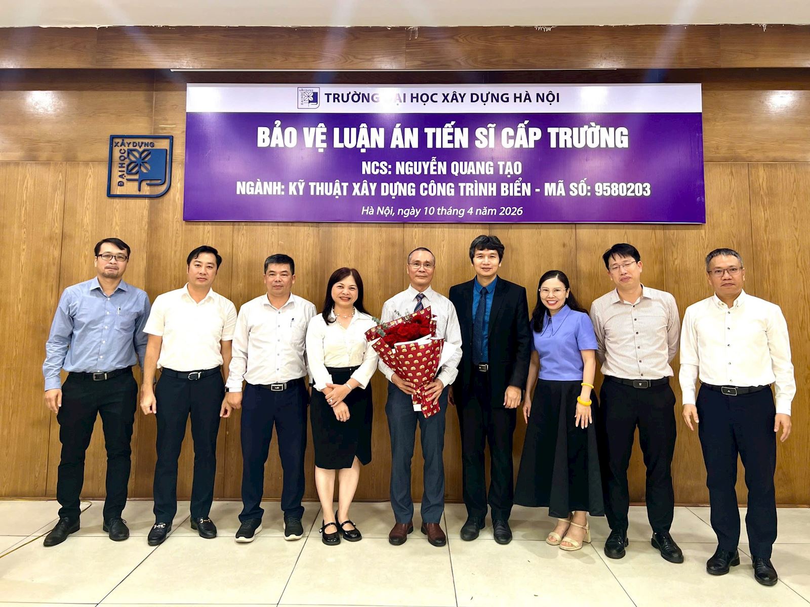 Chúc mừng Tân Tiến sĩ Nguyễn Quang Tạo bảo vệ thành công luận án tiến sĩ cấp Trường